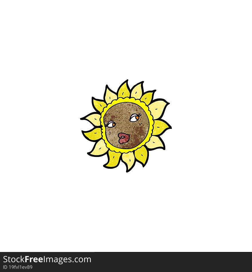 cartoon pretty sunflower face
