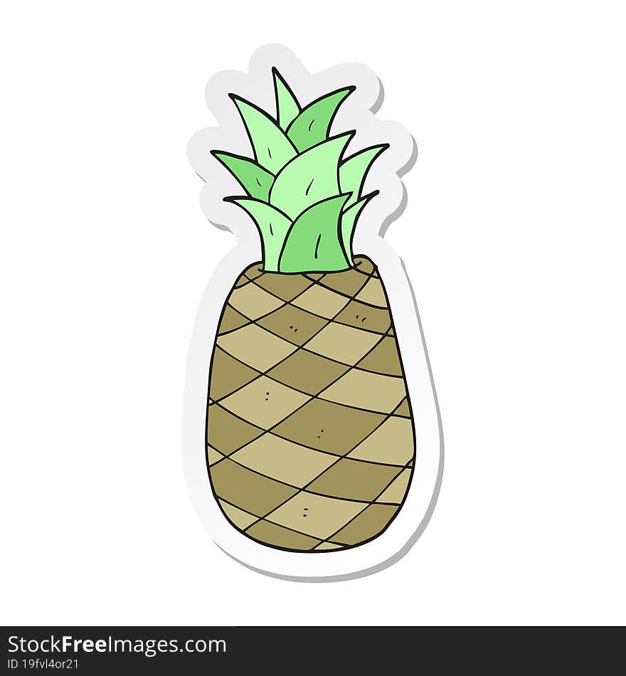 sticker of a cartoon pineapple