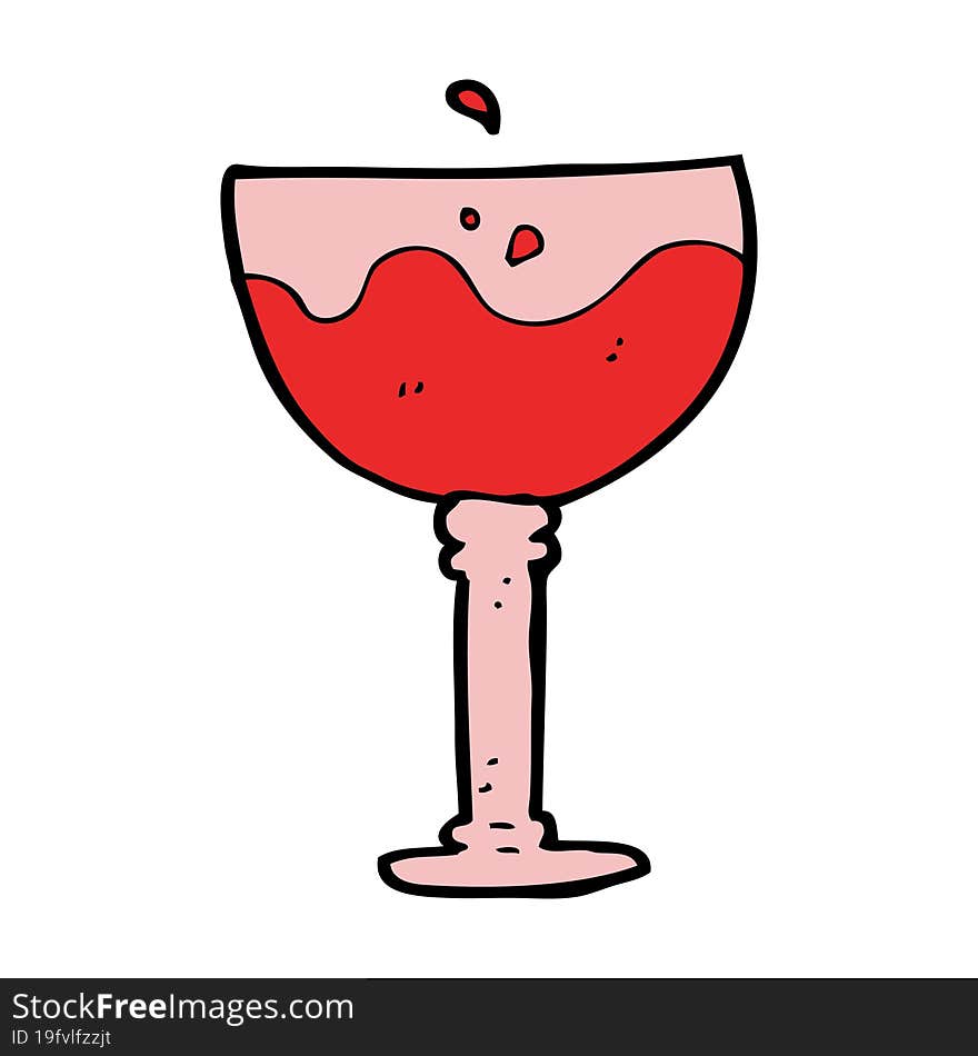 cartoon glass of wine