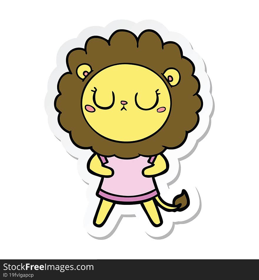 Sticker Of A Cartoon Lion