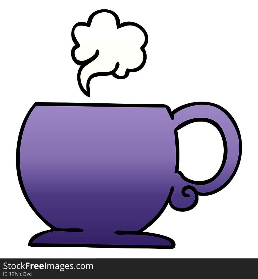 quirky gradient shaded cartoon hot drink