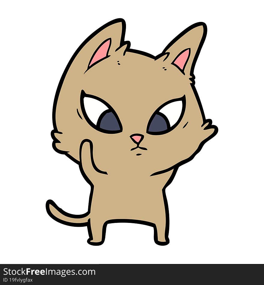 confused cartoon cat. confused cartoon cat