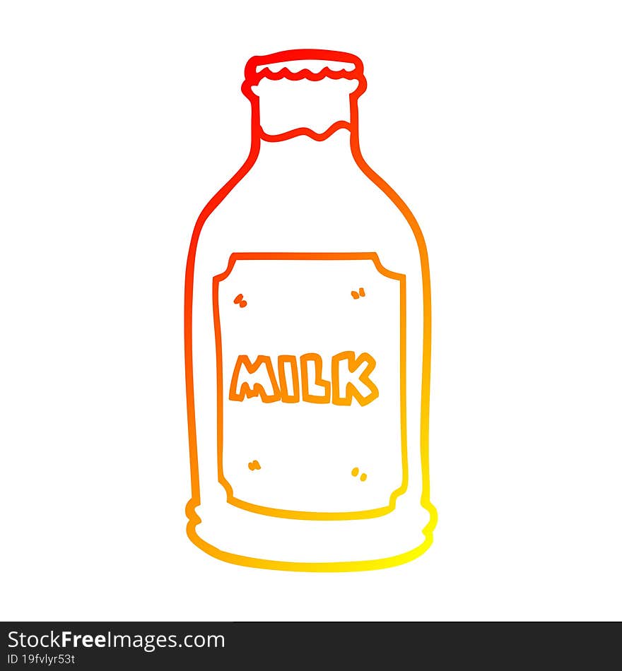 Warm Gradient Line Drawing Cartoon Chocolate Milk