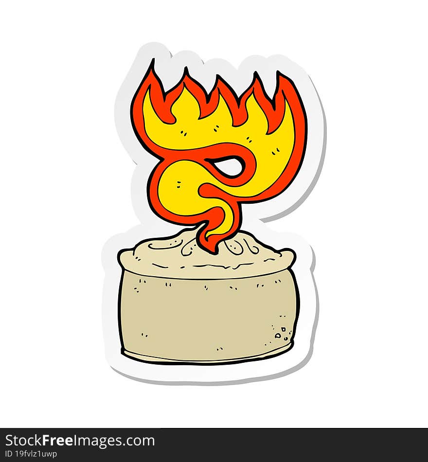 sticker of a cartoon hot pie