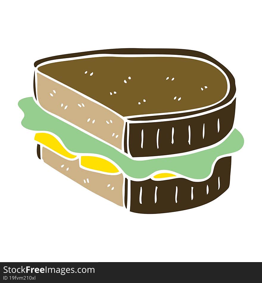 Cartoon Doodle Loaded Sandwich