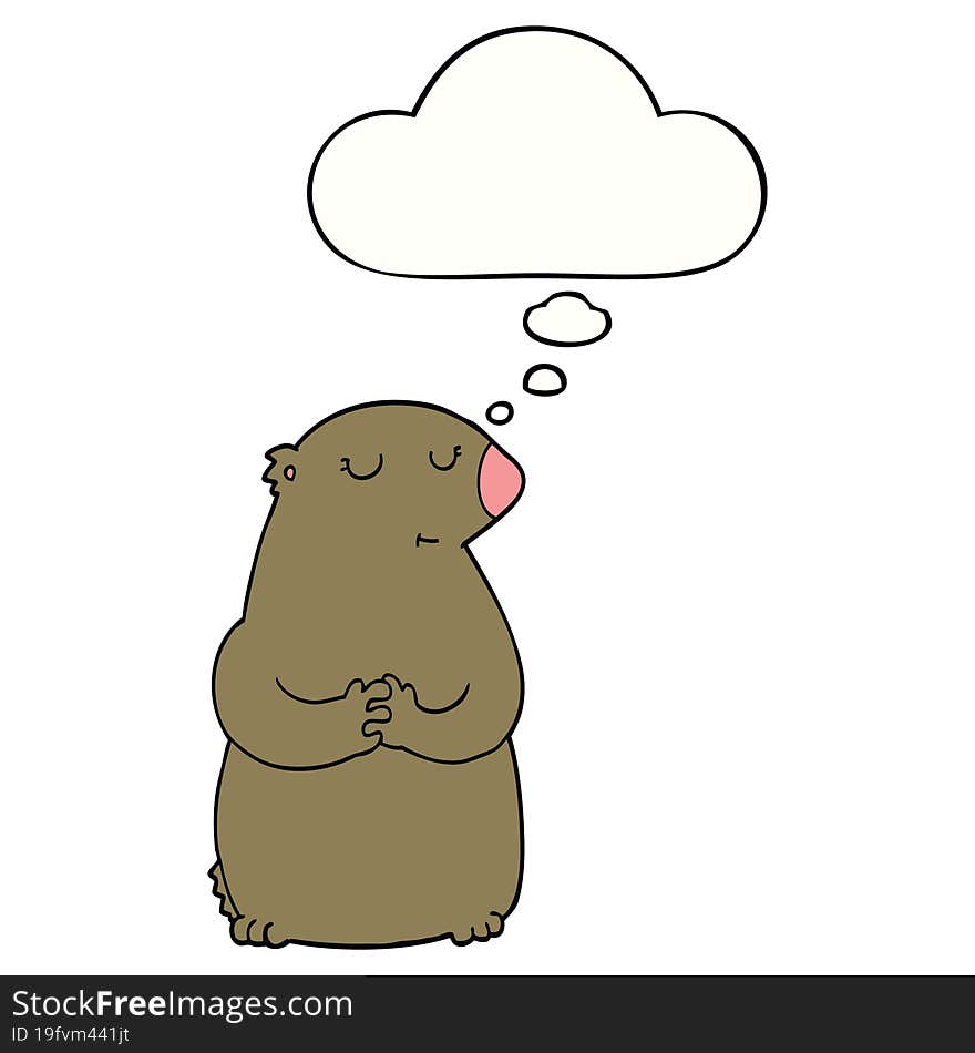 cute cartoon bear with thought bubble. cute cartoon bear with thought bubble