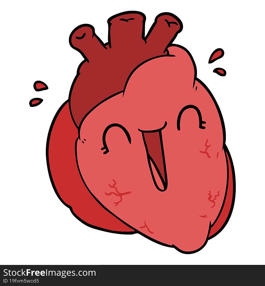 cartoon heart laughing. cartoon heart laughing