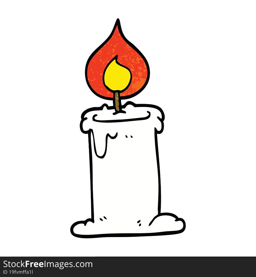 cartoon doodle candle burning