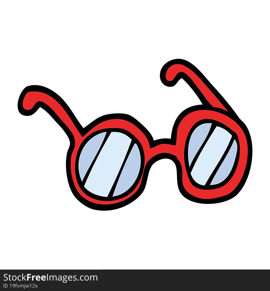 hand drawn doodle style cartoon spectacles