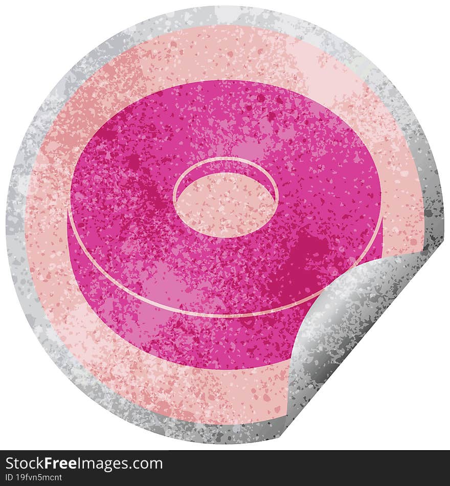 donut graphic circular peeling sticker