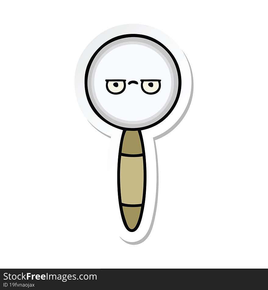 sticker of a cute cartoon magnifying glass