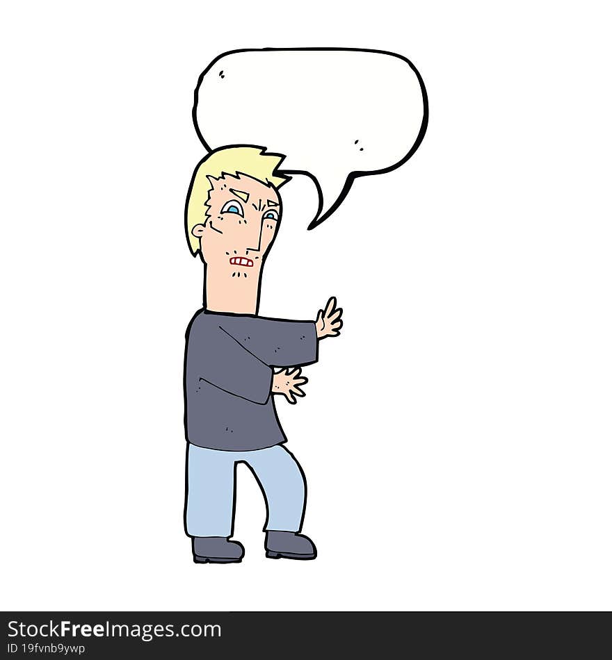 Cartoon Angry Man With Speech Bubble