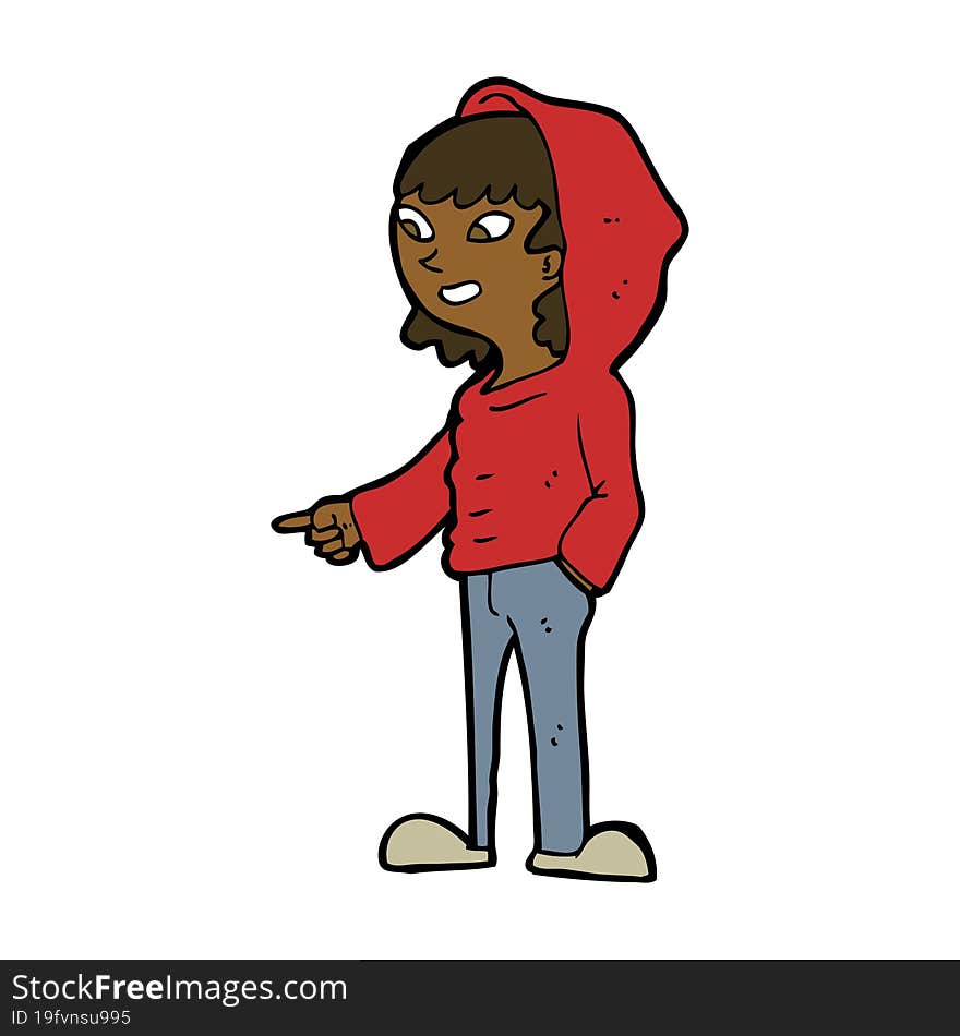 cartoon pointing teenager