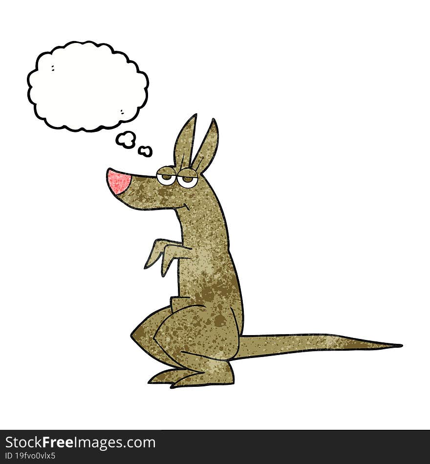 thought bubble textured cartoon kangaroo