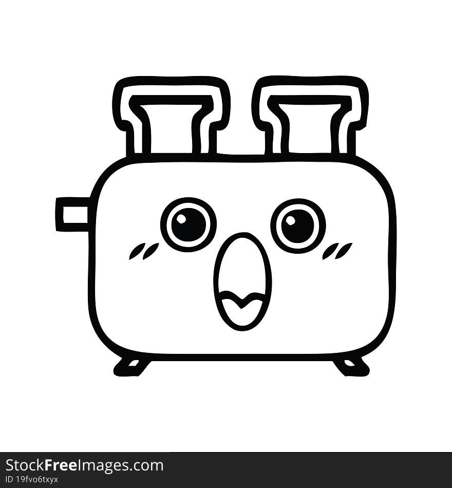 Line Drawing Cartoon Of A Toaster