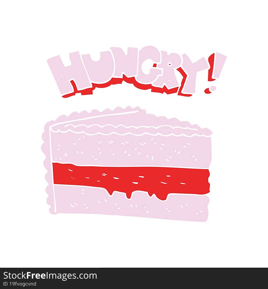 flat color illustration of a cartoon cake