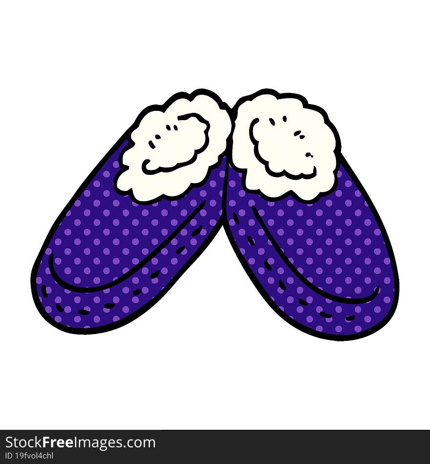 cartoon doodle purple slippers