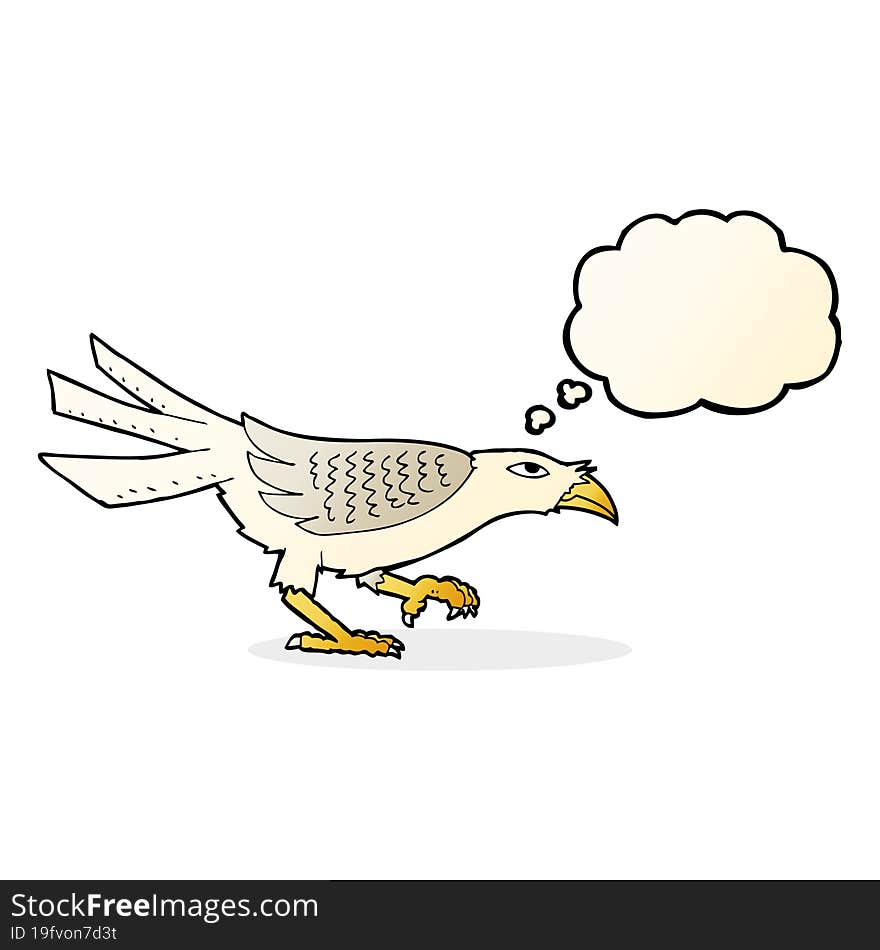 cartoon bird with thought bubble