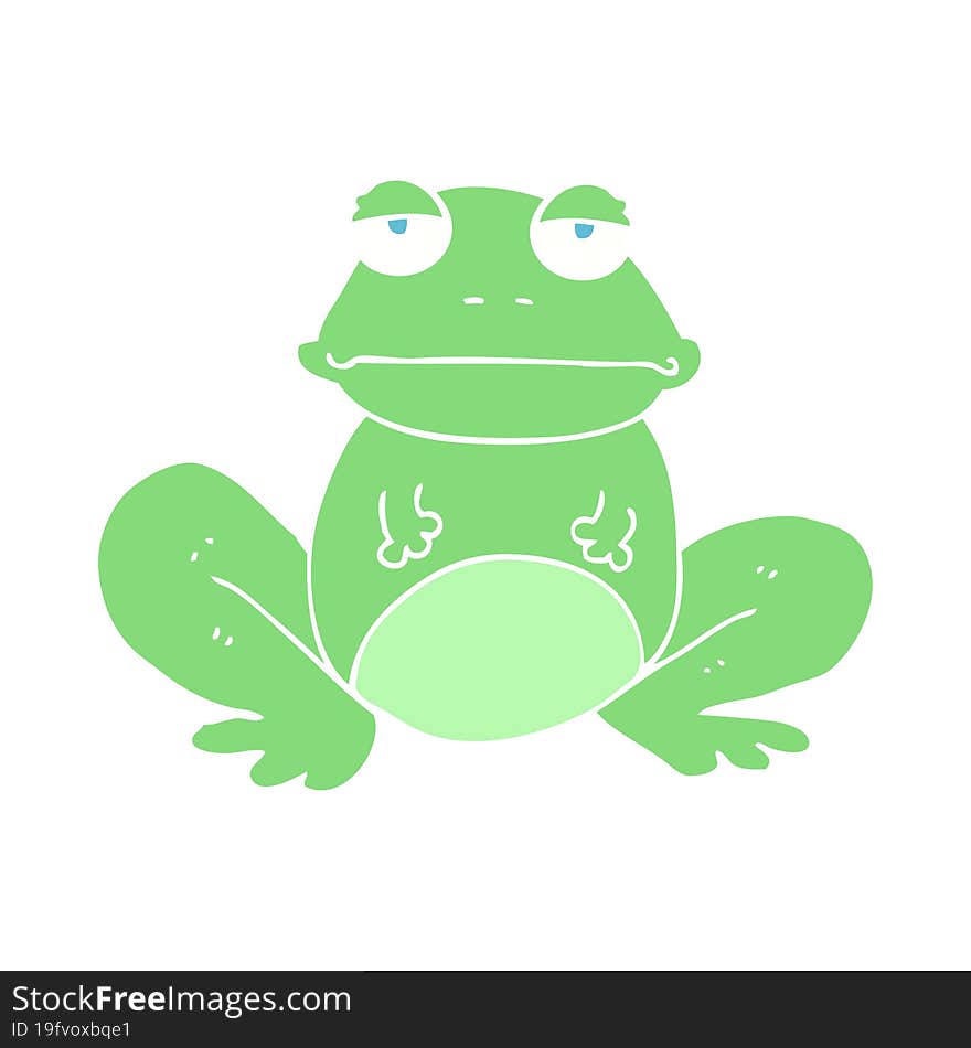 Flat Color Illustration Of A Cartoon Frog