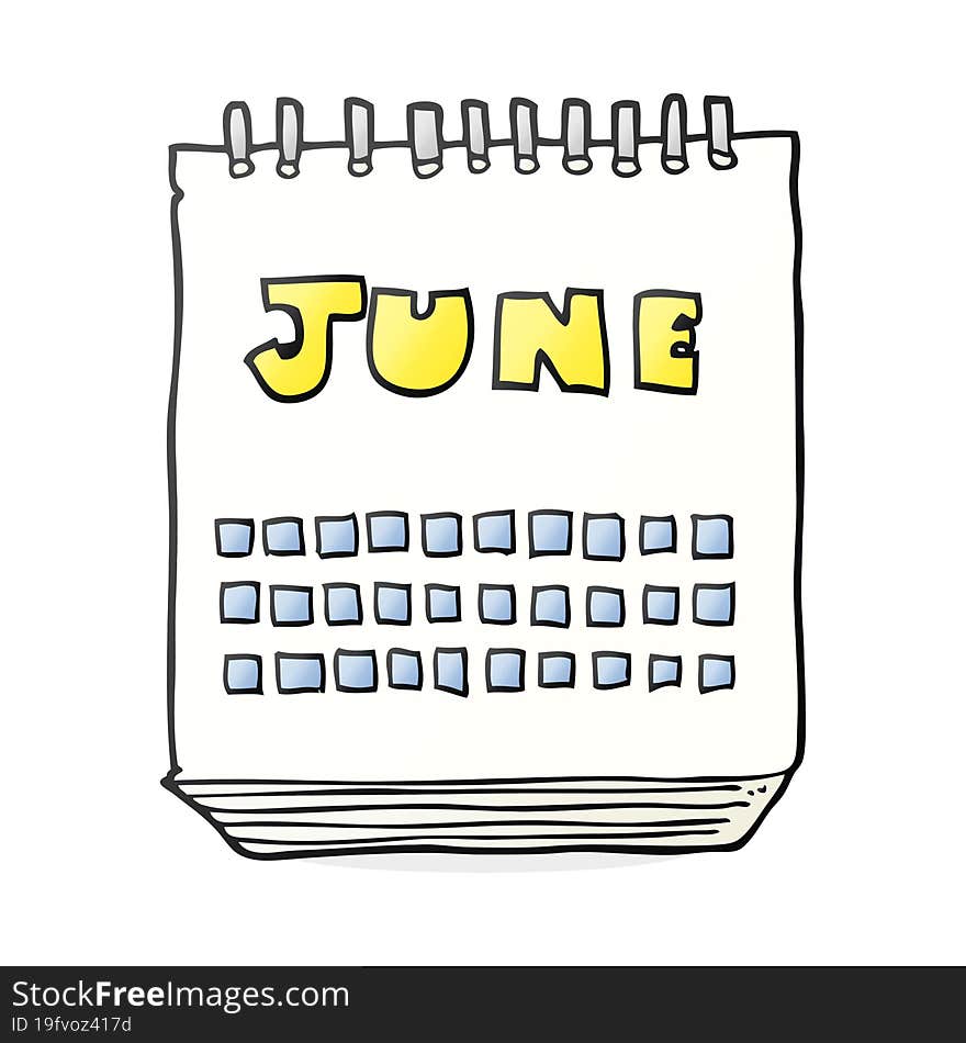 cartoon calendar showing month of