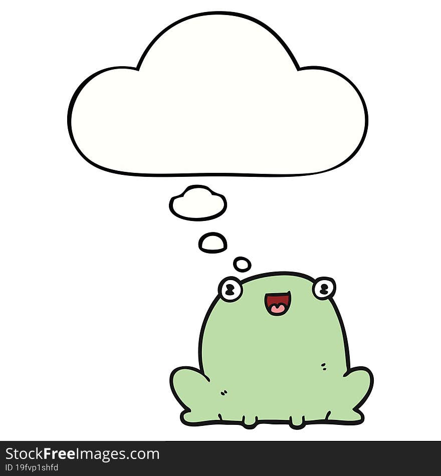 cartoon frog and thought bubble