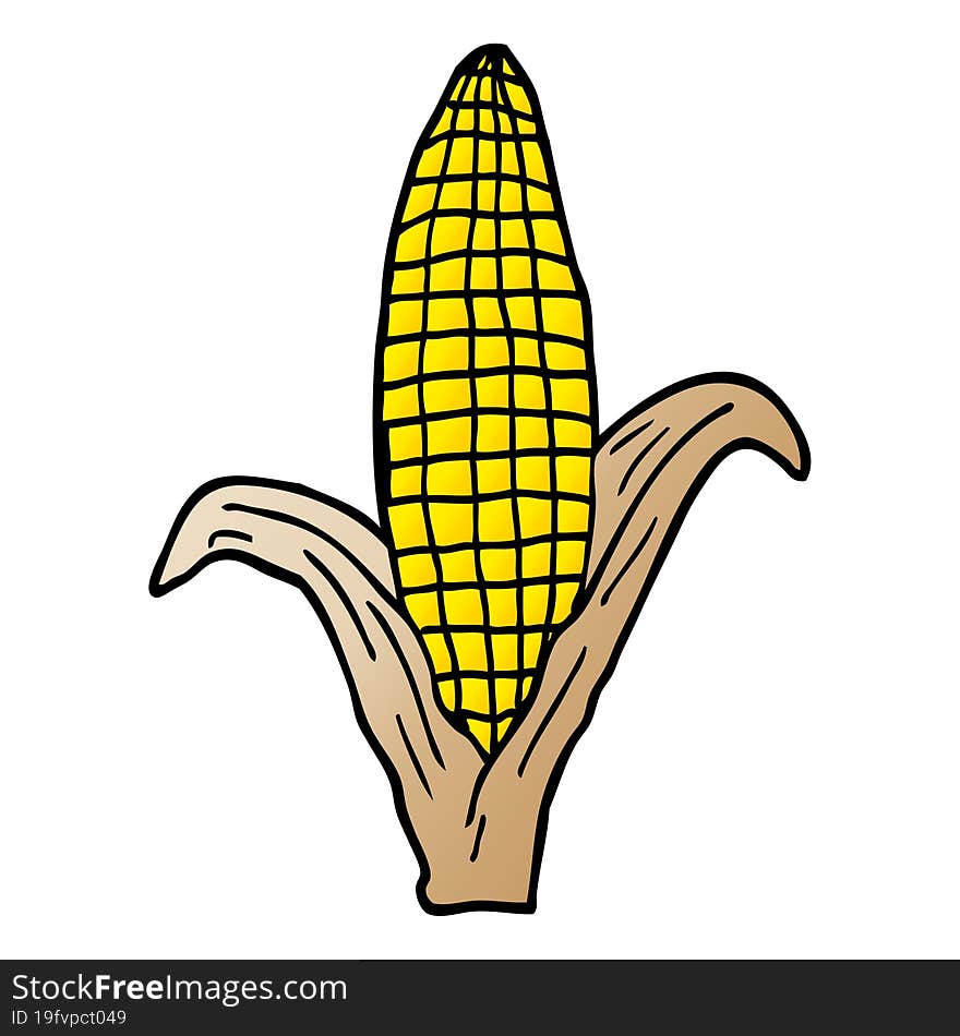 Cartoon Doodle Corn On Cob