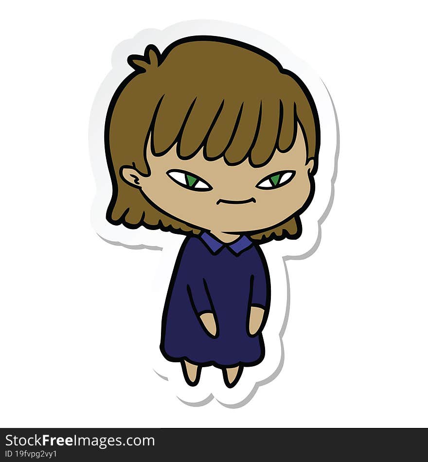 sticker of a cartoon woman