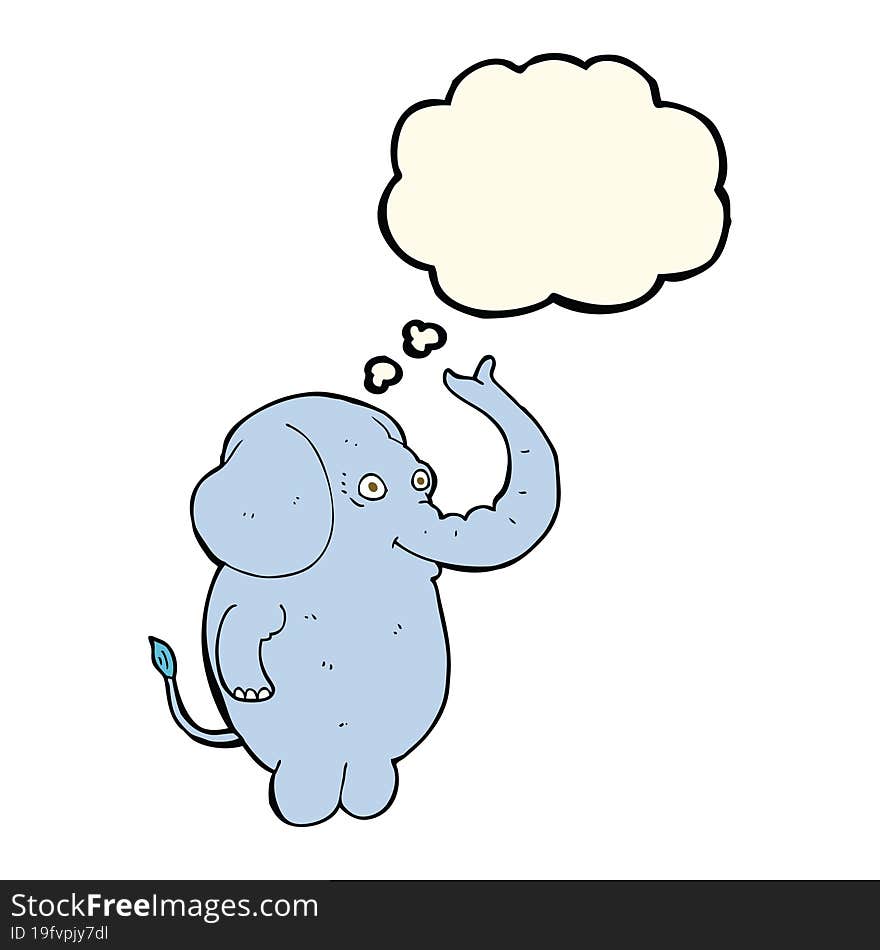 cartoon funny elephant with thought bubble