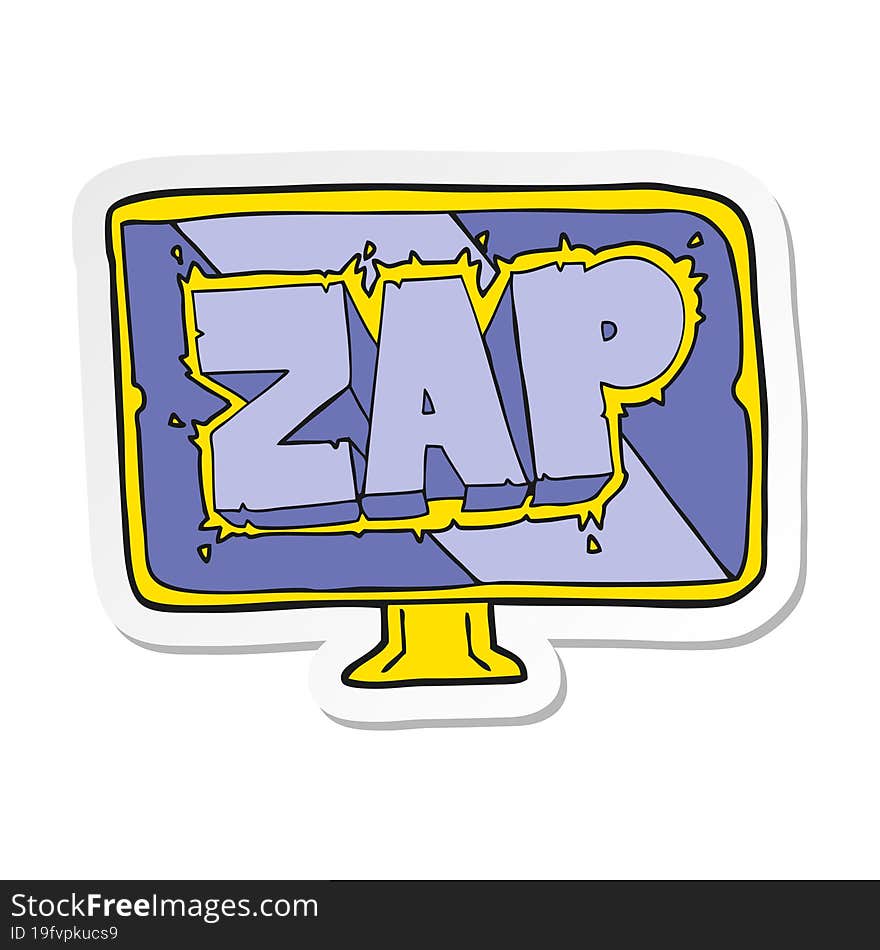 Sticker Of A Cartoon Zap Screen