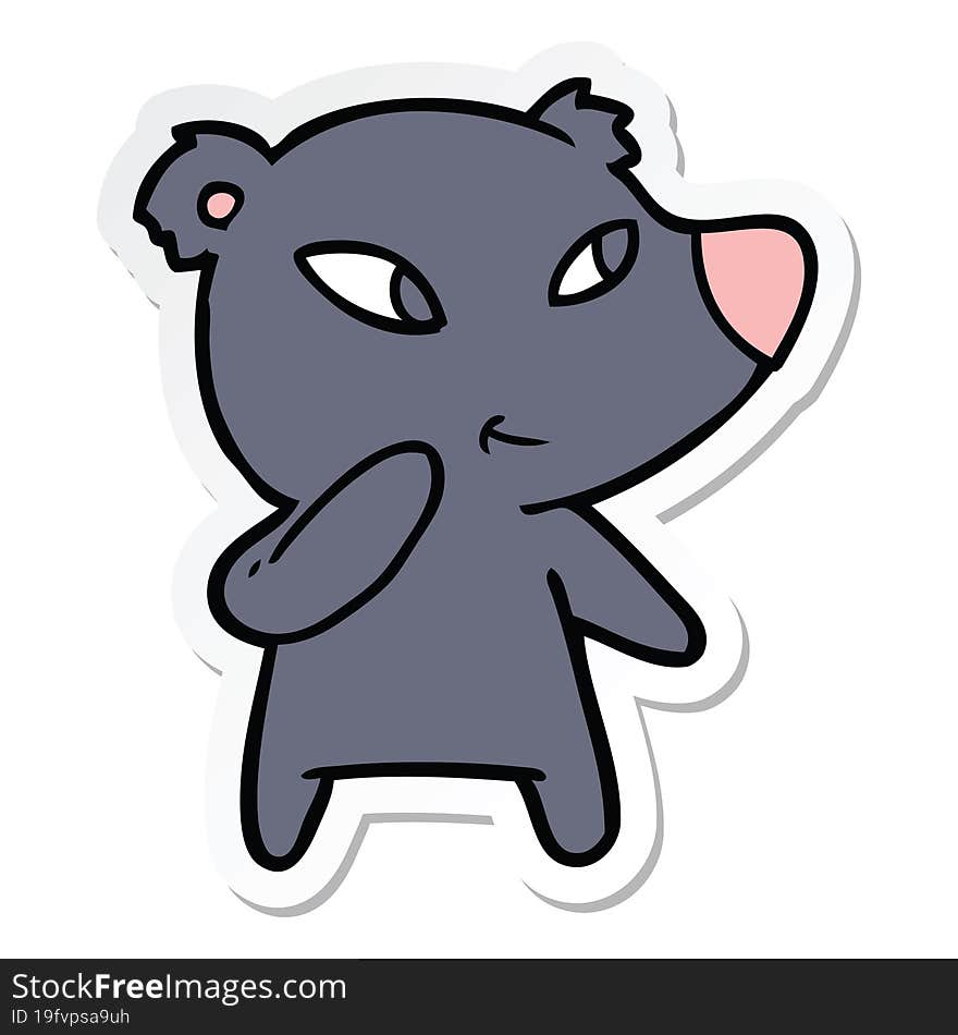 sticker of a cute cartoon bear