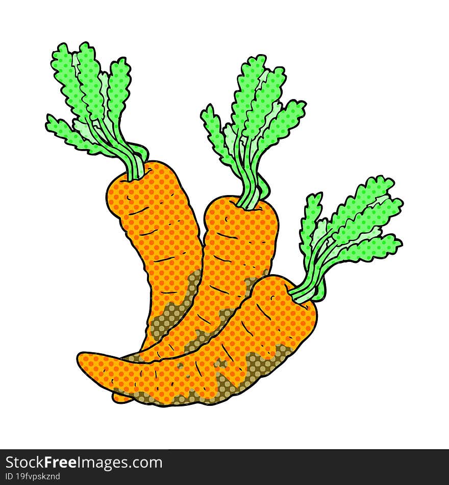 comic book style cartoon carrots