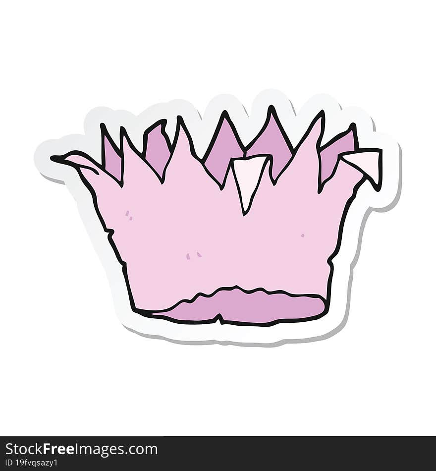 sticker of a cartoon paper crown