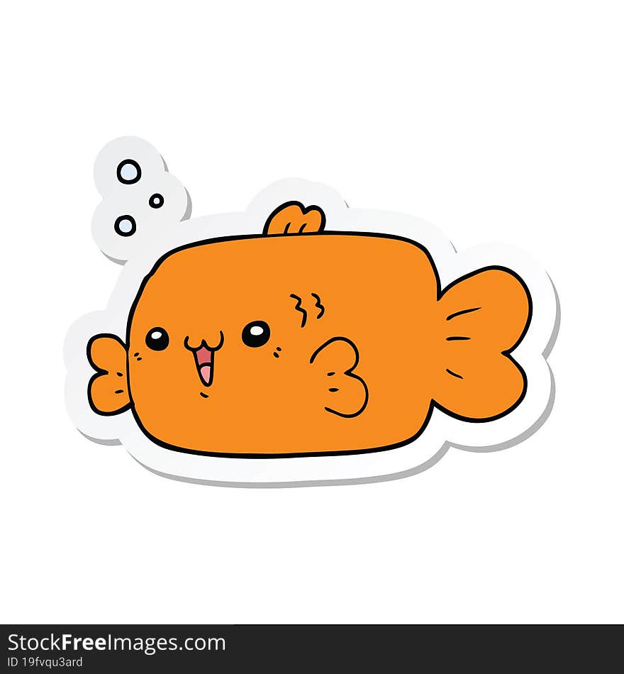 Sticker Of A Cartoon Fish