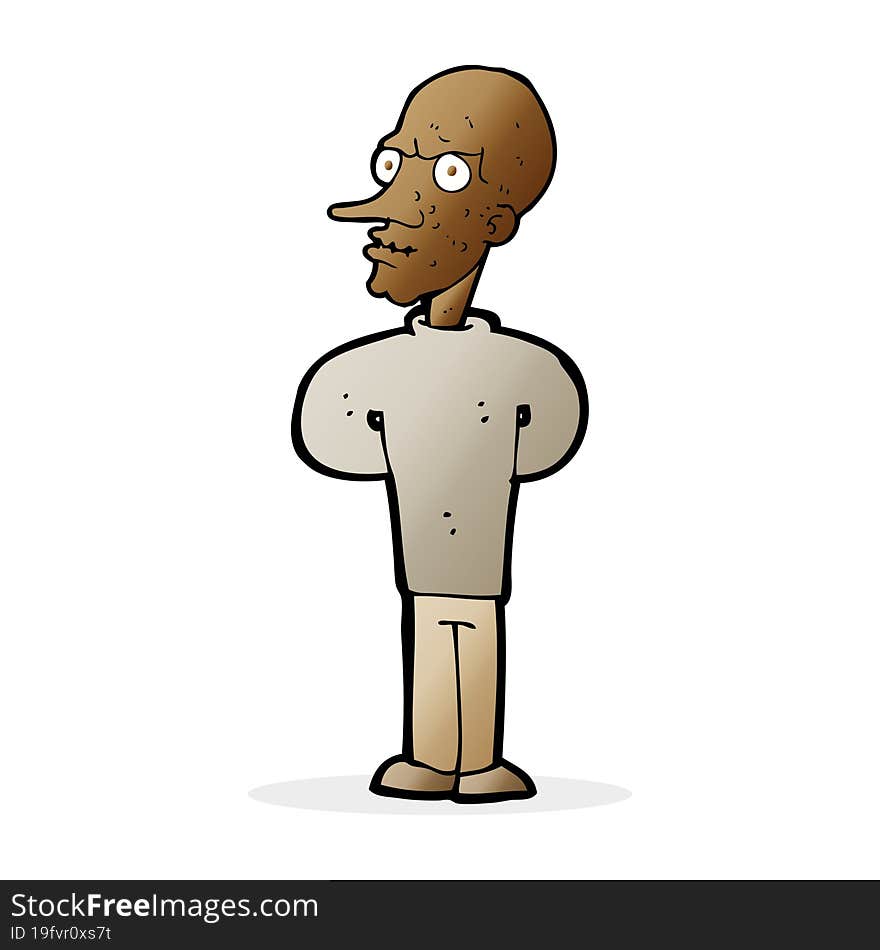 Cartoon Evil Bald Man