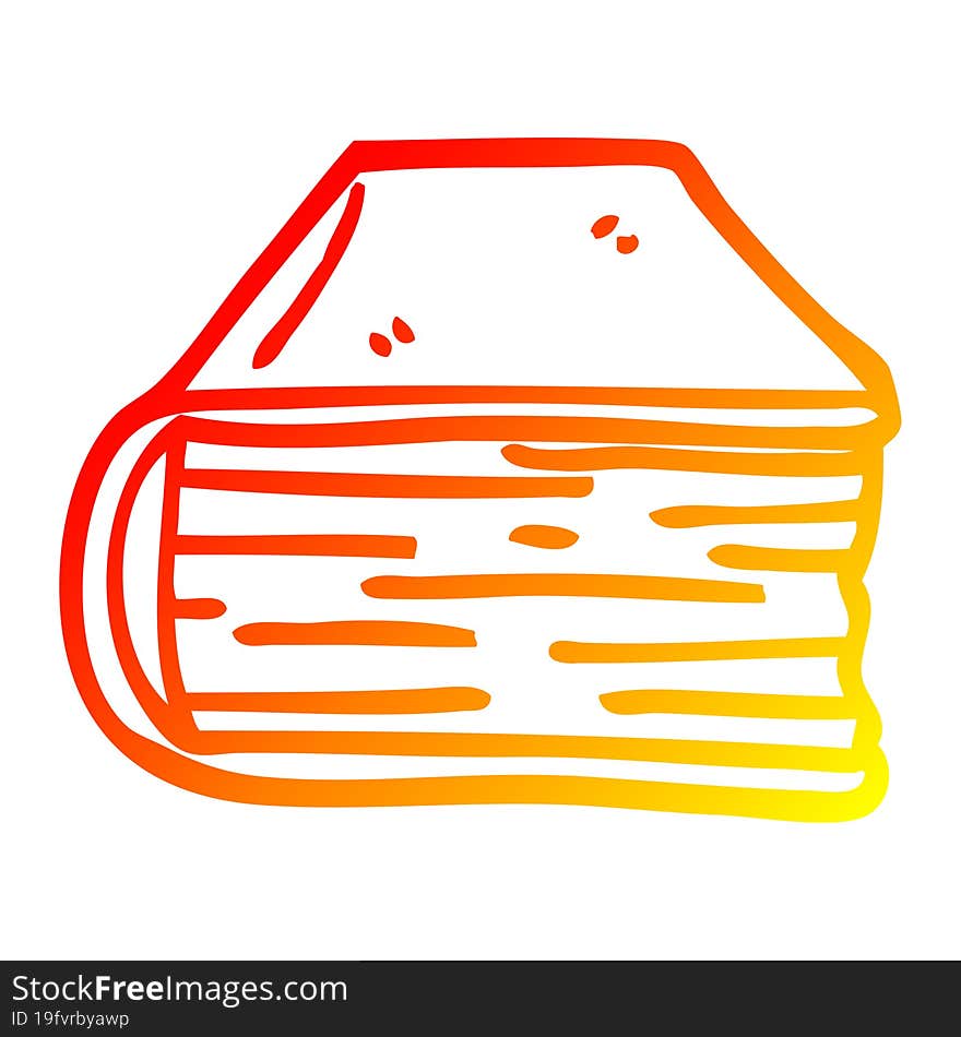 Warm Gradient Line Drawing Cartoon Old Book