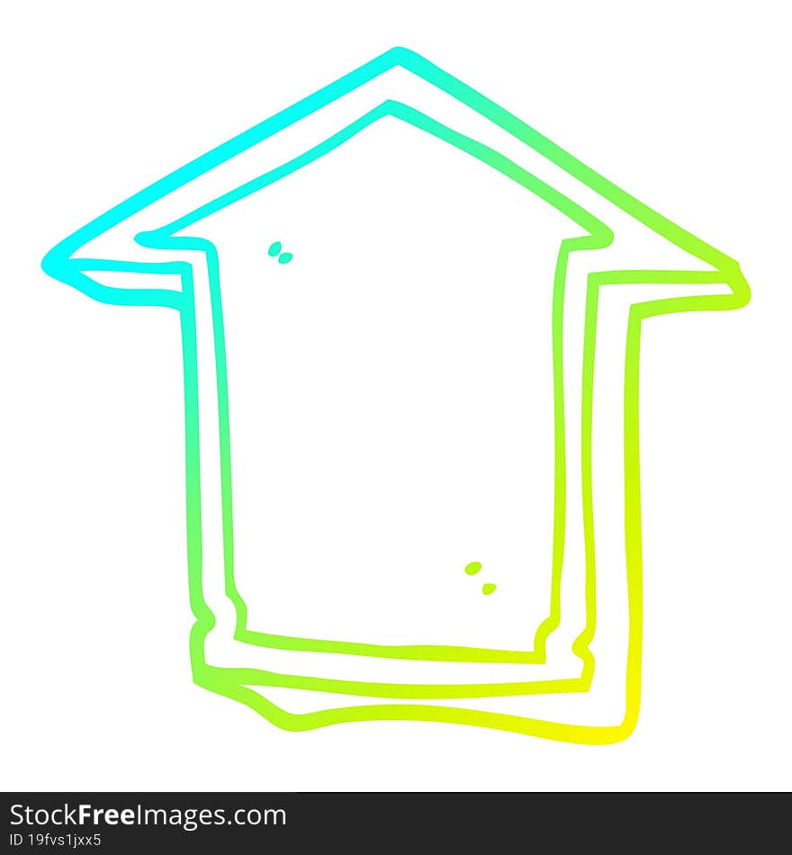 cold gradient line drawing cartoon direction arrow