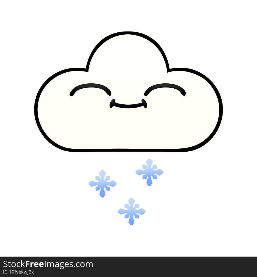 gradient shaded cartoon of a snow cloud