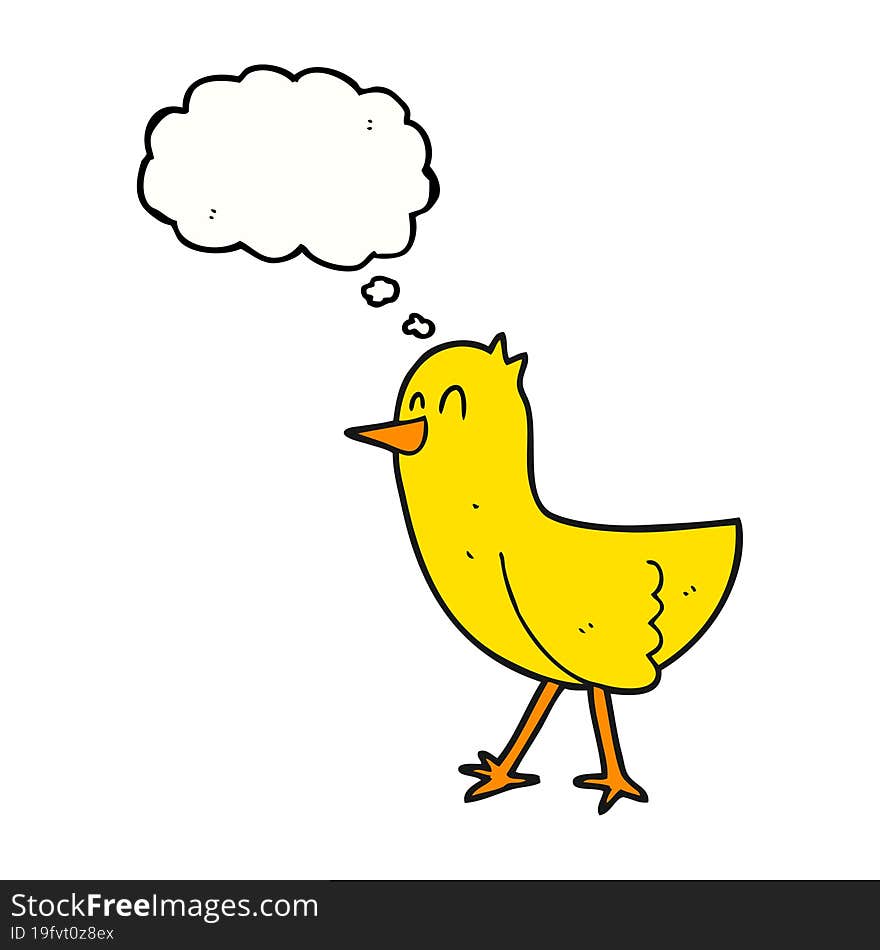 thought bubble cartoon bird