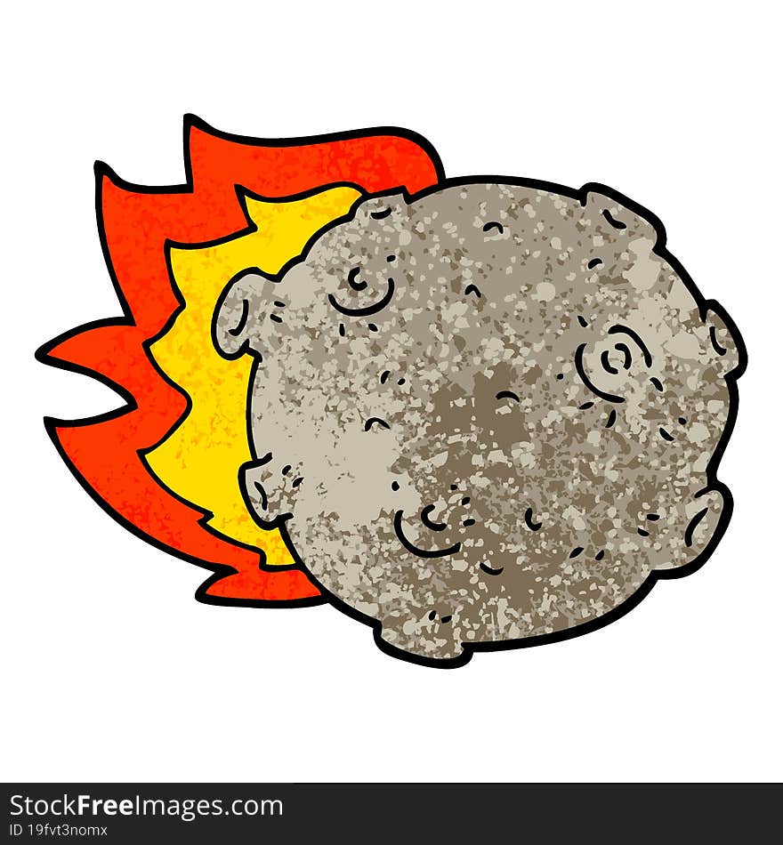 grunge textured illustration cartoon asteroid