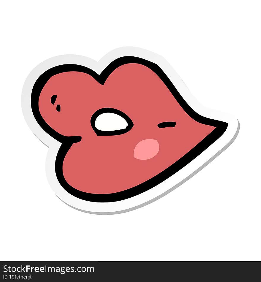 Sticker Of A Cartoon Lips