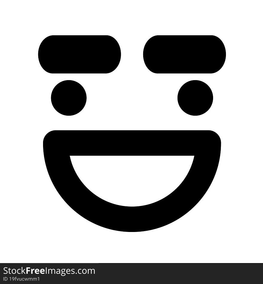 happy big eyebrow face icon