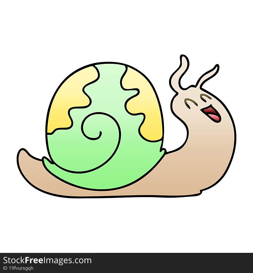 quirky gradient shaded cartoon snail