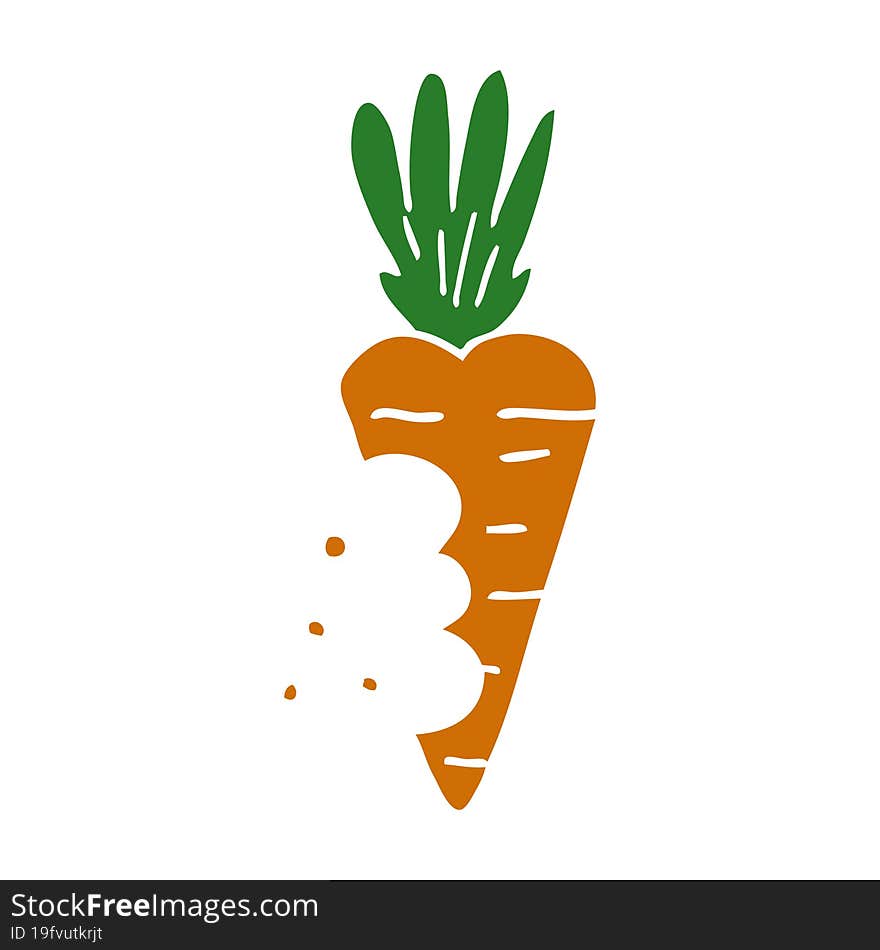 cartoon doodle carrot with bite marks