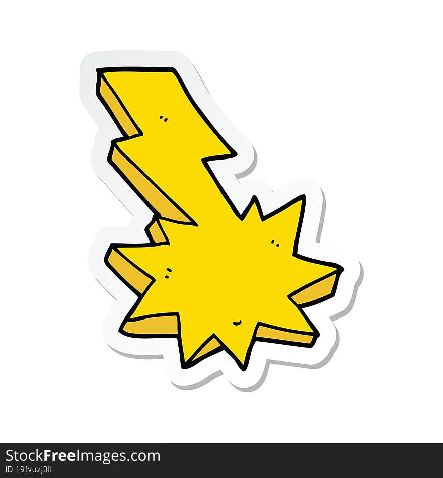 sticker of a cartoon lightning strike