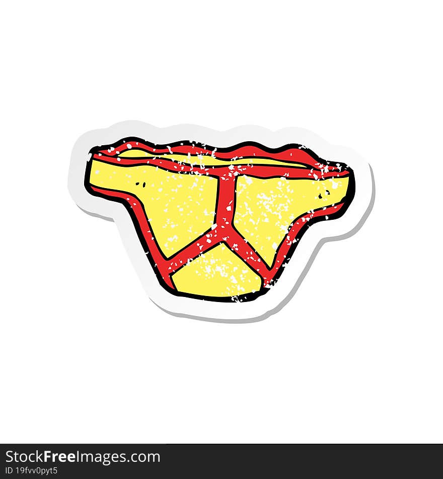 retro distressed sticker of a cartoon underpants