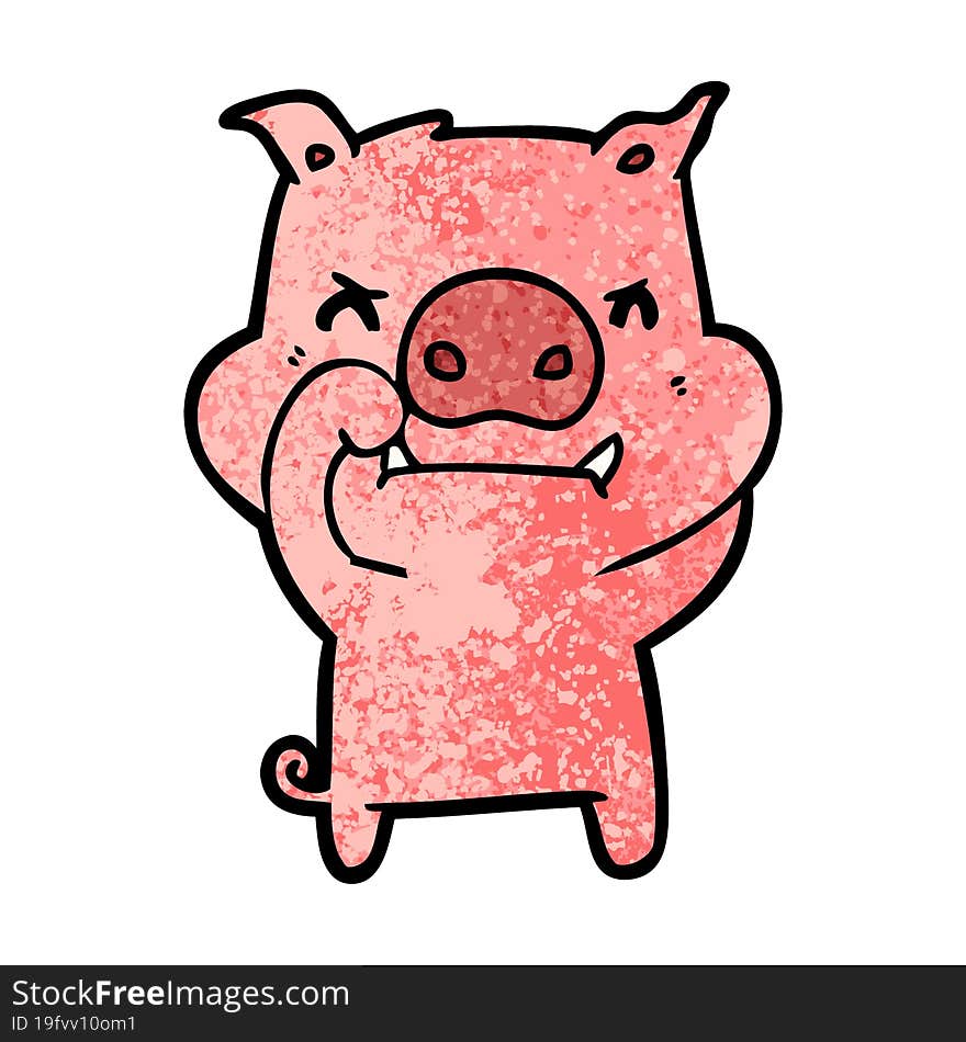 angry cartoon pig. angry cartoon pig