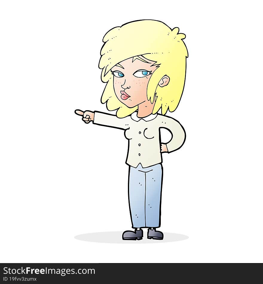 cartoon woman pointing