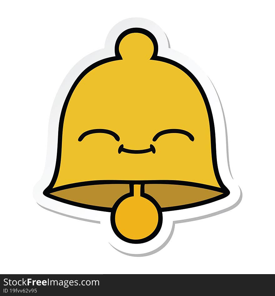 Sticker Of A Cute Cartoon Bell