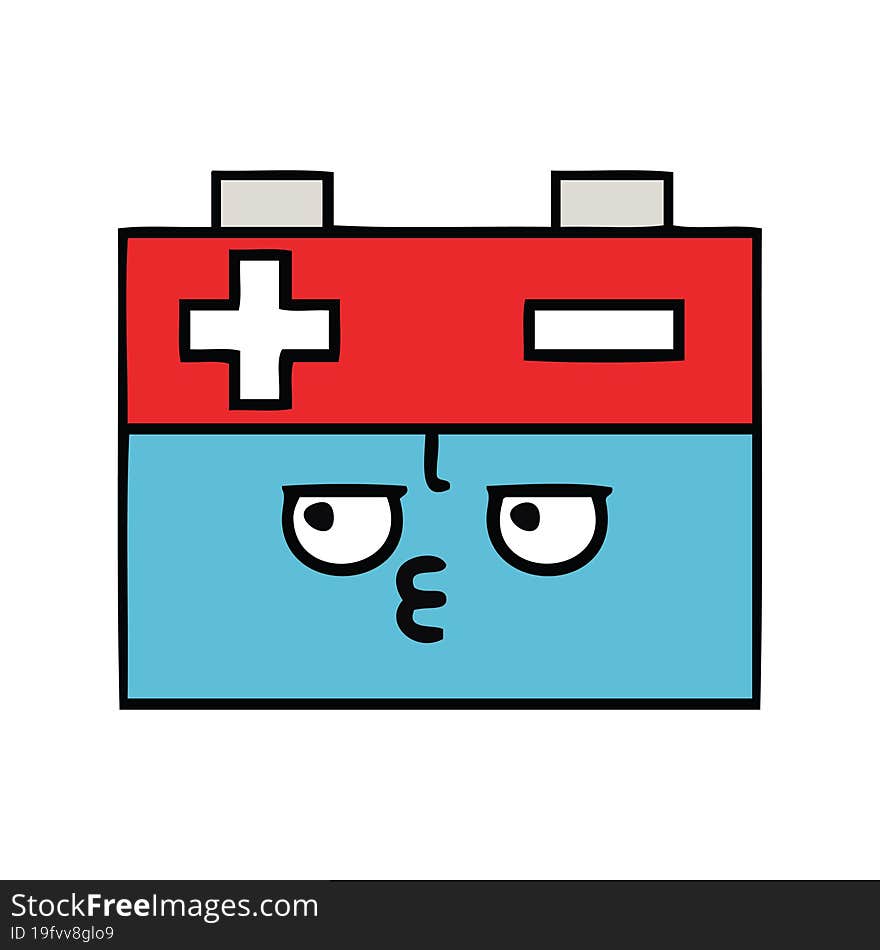 cute cartoon of a car battery. cute cartoon of a car battery