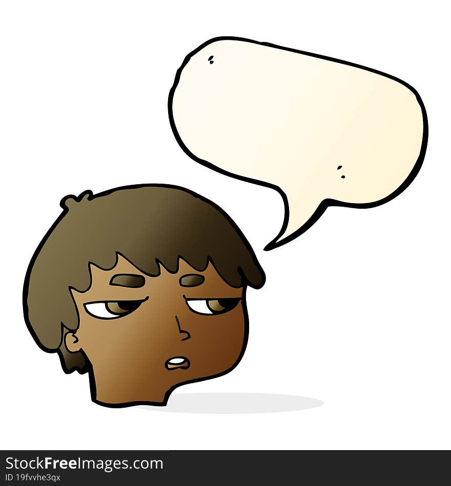 cartoon annoyed boy with speech bubble